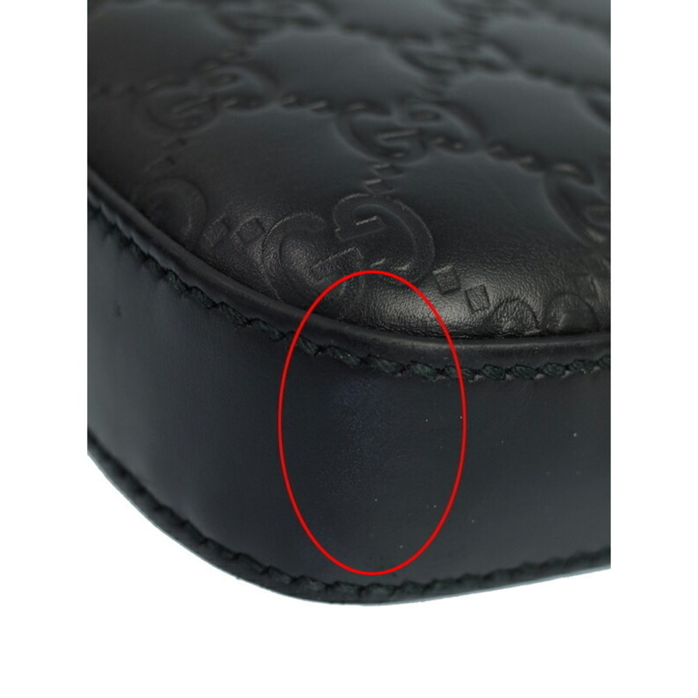 GUCCI Signature Guccissima Leather Messenger Crossbody Bag Black - Picture 5 of 9